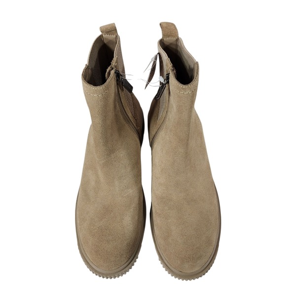 Blondo Chelsea Boots 10M Women Bandit Chunky Waterproof Taupe Suede Leather NEW - Picture 8 of 12